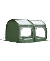 Outsunny Instant 8' x 4' Backyard Pop-up Greenhouse, Portable, 4 Zipper Doors