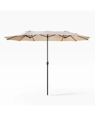 WestinTrends 15 Ft Double Sided Outdoor Twin Market Umbrella