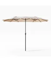 WestinTrends 15 Ft Double Sided Outdoor Twin Market Umbrella