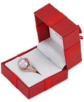 Honora Cultured White Ming Pearl (11-13mm) & Diamond (1/3 ct. t.w.) Ring 14k Gold