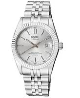 Gevril Men's West Village Swiss Automatic Silver-Tone Stainless Steel Bracelet Watch 40mm