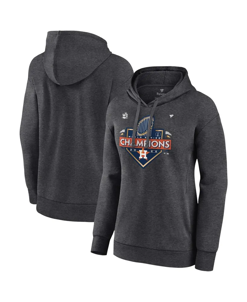 Women's Fanatics Heather Charcoal Houston Astros 2022 World Series Champions Locker Room Pullover Hoodie