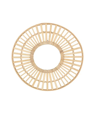 Round Rattan Boho Decorative Wall Mirror