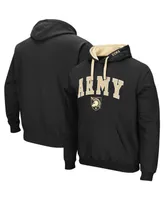 Men's Colosseum Black Army Knights Big and Tall Arch & Logo 2.0 Pullover Hoodie