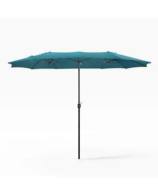 WestinTrends 15 Ft Double Sided Outdoor Twin Market Umbrella
