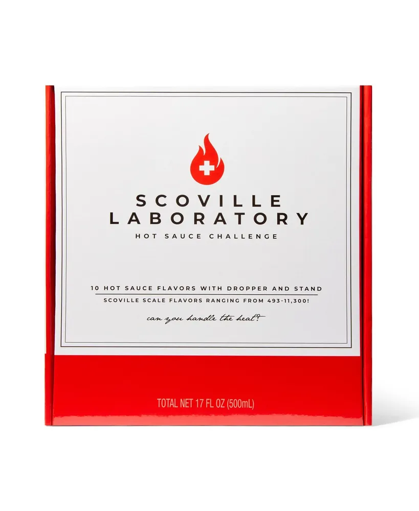 Thoughtfully Gourmet, Scoville Laboratory Hot Sauce Challenge Gift Set, Set of 10 - Assorted Pre