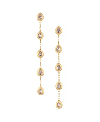 Ettika Multi-Crystal Teardrop Earrings in 18K Gold Plating