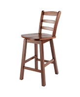 Winsome Scalera 38.4" Wood Ladder-Back Swivel Seat Counter Stool