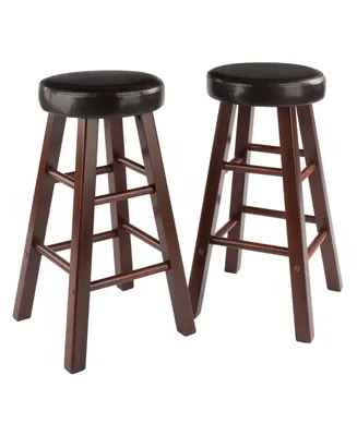 Winsome Maria 2-Piece Wood Cushion Seat Counter Stool Set