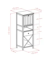 Winsome Brooke Jelly 47.44" Wood 4-Section Wine Storage Cupboard