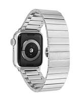 WITHit Silver-Tone Stainless Steel Bar Link Band designed for Apple Watch 42mm (Series 10) & 38/40/41mm