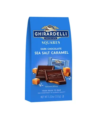 Ghirardelli Dark and Caramel Sea Salt Chocolate Squares Bag, 5.32