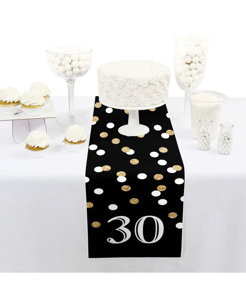Adult 30th Birthday - Gold - Petite Party Paper Table Runner - 12 x 60 inches