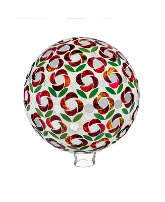 Evergreen 10" Mosaic Glass Gazing Ball, Poinsettia