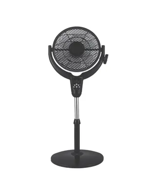 Optimus 14 Inch Louver Rotating Oscil Pedestal Air Circulator with Remote, Led and Timer