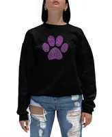 La Pop Art Women's Xoxo Dog Paw Word Crewneck Sweatshirt