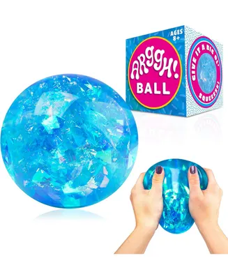 Power Your Fun Arggh Glitter Stress Ball for Adults and Kids - Blue