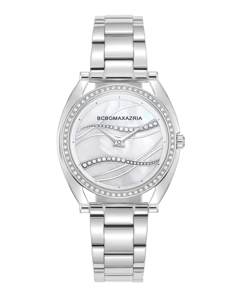 Bcbgmaxazria Women's Dress Silver-Tone Stainless Steel Bracelet Watch 33.8mm