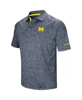 Men's Colosseum Navy Michigan Wolverines Big and Tall Down Swing Polo Shirt