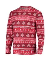 Men's Concepts Sport Scarlet Ohio State Buckeyes Ugly Sweater Knit Long Sleeve Top and Pant Set