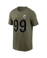 Men's Nike Aaron Donald Olive Los Angeles Rams 2022 Salute To Service Name and Number T-shirt