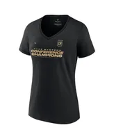 Women's Fanatics Black Lafc 2022 Mls Western Conference Champions Locker Room V-Neck T-shirt