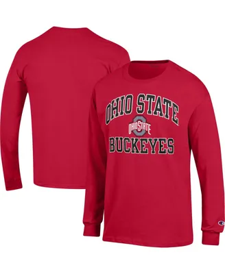 Men's Champion Scarlet Ohio State Buckeyes High Motor Long Sleeve T-shirt