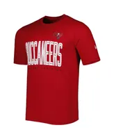 Men's New Era Red Tampa Bay Buccaneers Combine Authentic Training Huddle Up T-shirt