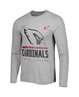 Men's New Era Heathered Gray Arizona Cardinals Combine Authentic Red Zone Long Sleeve T-shirt