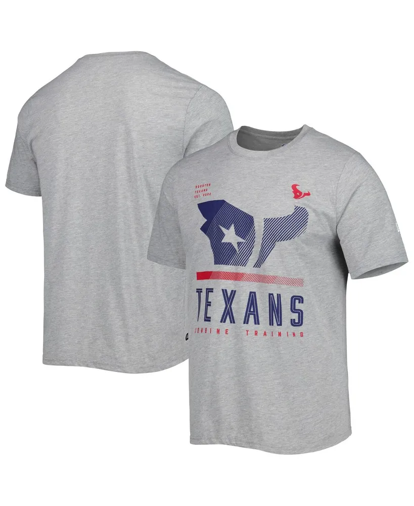 Men's New Era Heathered Gray Houston Texans Combine Authentic Red Zone T-shirt