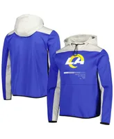 Men's New Era Royal Los Angeles Rams Combine Authentic Hard Hitter Pullover Hoodie