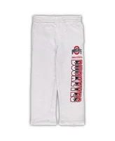 Preschool Boys and Girls Heather Gray, Scarlet Ohio State Buckeyes Playmaker Pullover Hoodie and Pants Set