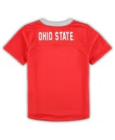 Preschool Boys and Girls Scarlet, Gray Ohio State Buckeyes Red Zone Jersey Pants Set