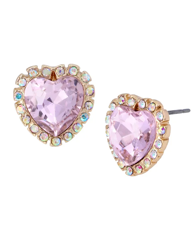 Betsey Johnson Heart Stud Earrings