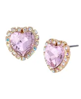 Betsey Johnson Heart Stud Earrings