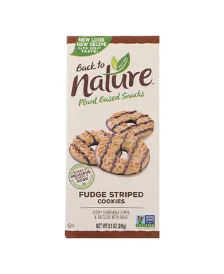 Back To Nature Cookies - Fudge Striped Shortbread - 8.5 oz