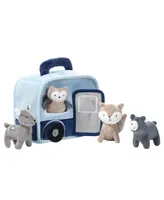 Lambs Ivy Interactive Blue Camper/Rv Plush with Stuffed Animal Toys