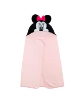 Lambs & Ivy Baby Girls Disney Baby Minnie Mouse Pink Cotton Hooded Baby Bath Towel