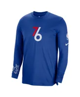 Men's Nike Blue Philadelphia 76ers 2022/23 City Edition Pregame Warmup Long Sleeve Shooting Shirt