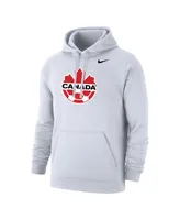 Men's Nike White Canada Soccer Club Primary Pullover Hoodie