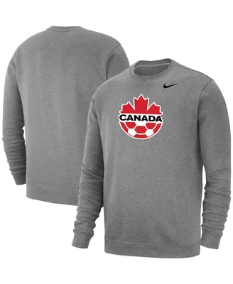 Men's Nike Heather Gray Canada Soccer Fleece Pullover Sweatshirt