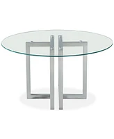 Emila 54" Round Glass Mix and Match Dining Table, Created for Macy's