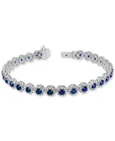 Sapphire (5-1/2 ct. t.w.) & Diamond (3 t.w) Tennis Bracelet 14k White Gold (Also Ruby and Emerald)