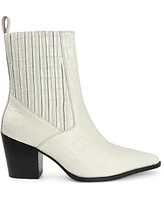 Journee Signature Women's Markka Stretch Gore Block Heel Booties