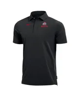 Men's Nike Heathered Black Ohio State Buckeyes Coach Performance Polo Shirt