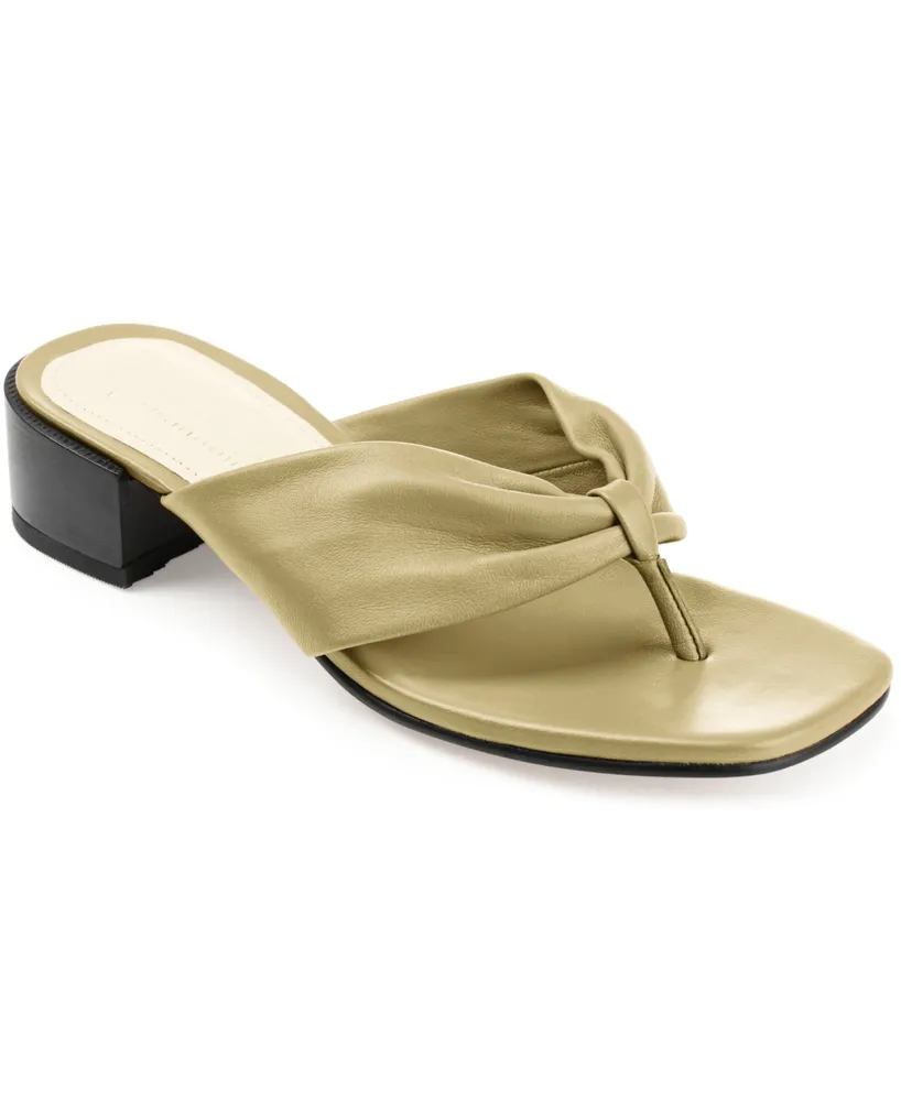 Journee Signature Women's Francine Block Heel Thong Sandals