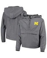 Big Boys Champion Graphite Michigan Wolverines Pack and Go Windbreaker Jacket