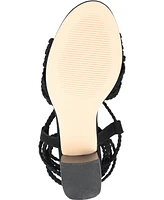 Journee Signature Women's Railee Braided Block Heel Sandals