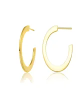 Rachel Glauber 14K Gold Plated Open Hoop Earrings