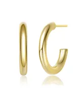 Rachel Glauber 14K Gold Plated Open Hoop Earrings